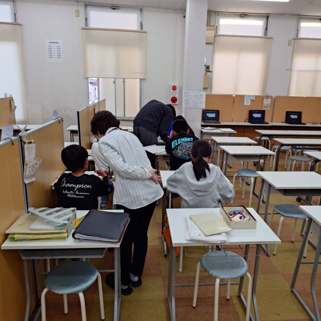 今日のそろばん教室の様子